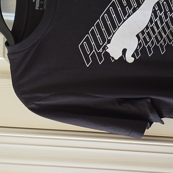 PUMA BRAND SIGNATURE MEN'S BLACK SHORT SLEEVE TEE-SHIRT SIZE MEDIUM - Picture 4 of 16